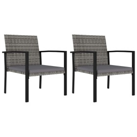 Garden dining chairs 2 units gray synthetic rattan by vidaXL, Garden chairs - Ref: Foro24-315112, Price: 83,34 €, Discount: %