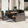 Set sofás jardín y cojines 9 pzas ratán sintético acacia gris by , Garden sets - Ref: Foro24-3327616, Price: 640,55 €, Discou...