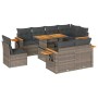 Set sofás jardín y cojines 9 pzas ratán sintético acacia gris von , Gartensets - Ref: Foro24-3327616, Preis: 651,22 €, Rabatt: %
