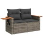 Set sofás jardín y cojines 9 pzas ratán sintético acacia gris von , Gartensets - Ref: Foro24-3327616, Preis: 651,22 €, Rabatt: %