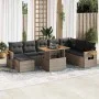 Set sofás jardín y cojines 9 pzas ratán sintético acacia gris by , Garden sets - Ref: Foro24-3327637, Price: 590,50 €, Discou...