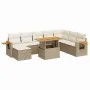 Set sofás jardín y cojines 9 pzas ratán sintético acacia beige de , Conjuntos de jardín - Ref: Foro24-3327635, Precio: 659,14...