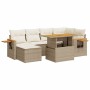 Set sofás jardín y cojines 7 pzas ratán sintético acacia beige by , Garden sets - Ref: Foro24-3327621, Price: 543,63 €, Disco...