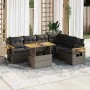 Set sofás jardín y cojines 7 pzas ratán sintético acacia gris by , Garden sets - Ref: Foro24-3327609, Price: 483,35 €, Discou...