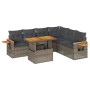 Set sofás jardín y cojines 7 pzas ratán sintético acacia gris von , Gartensets - Ref: Foro24-3327609, Preis: 491,08 €, Rabatt: %