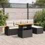 Set sofás jardín y cojines 6 pzas ratán sintético acacia negro von , Gartensets - Ref: Foro24-3327584, Preis: 400,05 €, Rabat...