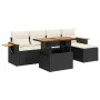 Set sofás jardín y cojines 6 pzas ratán sintético acacia negro von , Gartensets - Ref: Foro24-3327584, Preis: 400,05 €, Rabat...