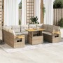 Set sofás jardín y cojines 10 pzas ratán sintético acacia beige von , Gartensets - Ref: Foro24-3327642, Preis: 771,45 €, Raba...