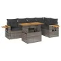 Set sofás jardín y cojines 6 pzas ratán sintético acacia gris by , Garden sets - Ref: Foro24-3327602, Price: 429,94 €, Discou...