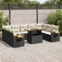 Set sofás jardín y cojines 10 pzas ratán sintético acacia negro by , Garden sets - Ref: Foro24-3327640, Price: 637,67 €, Disc...