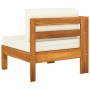 4-seater garden sofa with cream cushion in solid acacia wood by vidaXL, Garden sets - Ref: Foro24-3057928, Price: 498,18 €, D...