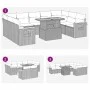 Set sofás jardín y cojines 10 pzas ratán sintético acacia negro by , Garden sets - Ref: Foro24-3327640, Price: 637,67 €, Disc...