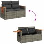 Set sofás jardín y cojines 7 pzas ratán sintético acacia gris von , Gartensets - Ref: Foro24-3327623, Preis: 484,93 €, Rabatt: %