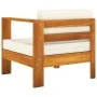 4-seater garden sofa with cream cushion in solid acacia wood by vidaXL, Garden sets - Ref: Foro24-3057928, Price: 480,75 €, D...