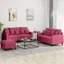 Juego de sofás con cojines 3 piezas terciopelo rojo tinto von , Sofas - Ref: Foro24-3201714, Preis: 473,23 €, Rabatt: %