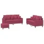 Juego de sofás con cojines 3 piezas terciopelo rojo tinto von , Sofas - Ref: Foro24-3201714, Preis: 473,23 €, Rabatt: %