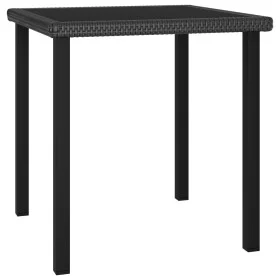Black synthetic rattan garden dining table 70x70x73 cm by vidaXL, Garden tables - Ref: Foro24-315114, Price: 106,40 €, Discou...