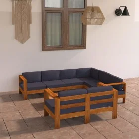 Gartenmöbel-Set 8-teilig mit dunkelgrauen Kissen aus Akazienholz. von vidaXL, Gartensets - Ref: Foro24-3057958, Preis: 1,00 €...