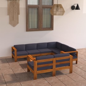 Gartenmöbel-Set 8-teilig mit dunkelgrauen Kissen aus Akazienholz. von vidaXL, Gartensets - Ref: Foro24-3057958, Preis: 1,00 €...
