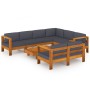 Gartenmöbel-Set 8-teilig mit dunkelgrauen Kissen aus Akazienholz. von vidaXL, Gartensets - Ref: Foro24-3057958, Preis: 1,00 €...