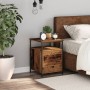 Mesita de noche madera de ingeniería envejecida 34x35,5x50 cm by , Nightstands - Ref: Foro24-857258, Price: 47,00 €, Discount: %