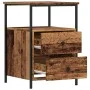 Mesita de noche madera de ingeniería envejecida 34x35,5x50 cm de , Mesitas de noche - Ref: Foro24-857258, Precio: 46,26 €, De...