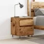 Mesita de noche madera ingeniería madera envejecida 40x35x50 cm de , Mesitas de noche - Ref: Foro24-857396, Precio: 46,57 €, ...