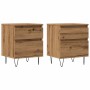 Mesitas de noche 2 uds madera roble artisian 40x35x50 cm de , Mesitas de noche - Ref: Foro24-857419, Precio: 95,20 €, Descuen...
