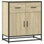 Aparador madera ingeniería y metal roble Sonoma 68x35x76 cm de , Aparadores - Ref: Foro24-848980, Precio: 95,05 €, Descuento: %