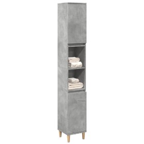 Armario de baño madera contrachapada gris hormigón 30x30x190 cm von , Badezimmerwaschtische - Ref: Foro24-857101, Preis: 72,5...