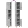 Armario de baño madera contrachapada gris hormigón 30x30x190 cm by , bathroom vanities - Ref: Foro24-857101, Price: 72,58 €, ...