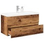 Mueble con lavabo integrado madera envejecida 91x39,5x49 cm von , Badezimmerwaschtische - Ref: Foro24-3328925, Preis: 241,02 ...