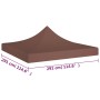 Techo de carpa para celebraciones marrón 3x3 m 270 g/m²