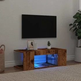Mueble TV luces LED madera ingeniería envejecida 90x39x30 cm von , TV-Möbel - Ref: Foro24-856325, Preis: 54,07 €, Rabatt: %