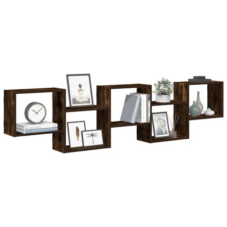 Estante cubo de pared 5 compartimentos madera roble ahumado de , Estantes y estanterías - Ref: Foro24-859999, Precio: 52,49 €...