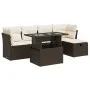 Set sofás de jardín 6 piezas y cojines ratán sintético marrón von , Gartensets - Ref: Foro24-3327773, Preis: 423,15 €, Rabatt: %