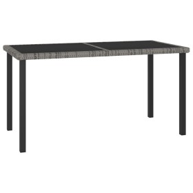 Grauer Garten-Esstisch aus synthetischem Rattan, 140 x 70 x 73 cm von vidaXL, Gartentische - Ref: Foro24-315118, Preis: 152,7...