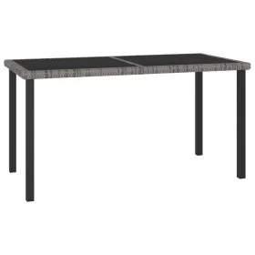 Gray synthetic rattan garden dining table 140x70x73 cm by vidaXL, Garden tables - Ref: Foro24-315118, Price: 146,94 €, Discou...