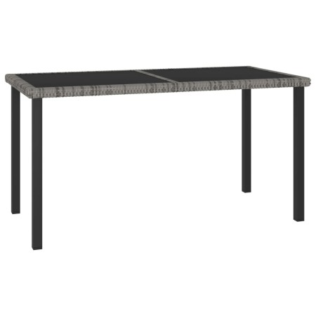 Gray synthetic rattan garden dining table 140x70x73 cm by vidaXL, Garden tables - Ref: Foro24-315118, Price: 152,79 €, Discou...