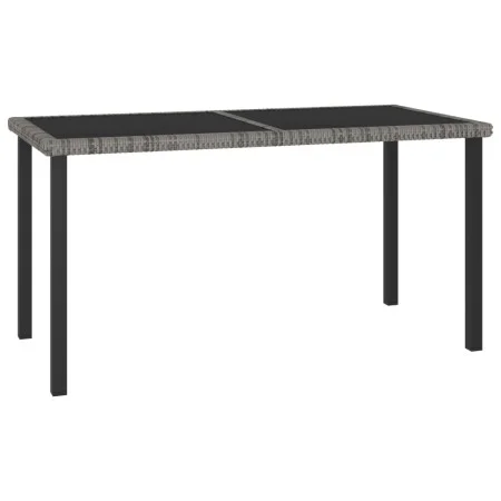 Gray synthetic rattan garden dining table 140x70x73 cm by vidaXL, Garden tables - Ref: Foro24-315118, Price: 146,94 €, Discou...