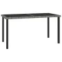 Gray synthetic rattan garden dining table 140x70x73 cm by vidaXL, Garden tables - Ref: Foro24-315118, Price: 146,94 €, Discou...