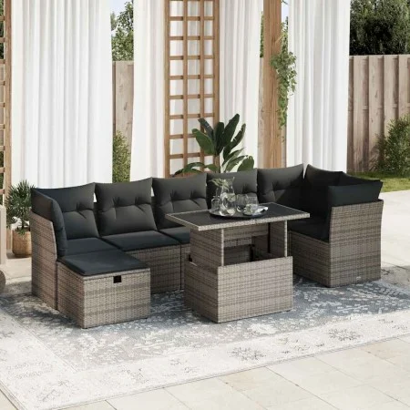 Set de sofás de jardín y cojines 8 piezas ratán sintético gris by , Garden sets - Ref: Foro24-3327790, Price: 516,10 €, Disco...