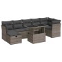 Set de sofás de jardín y cojines 8 piezas ratán sintético gris by , Garden sets - Ref: Foro24-3327790, Price: 531,40 €, Disco...