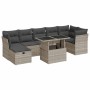 Set de sofás de jardín 8 pzas y cojines ratán sintético gris von , Gartensets - Ref: Foro24-3327792, Preis: 594,64 €, Rabatt: %