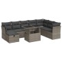 Set de sofás de jardín con cojines 9 pzas ratán sintético gris von , Gartensets - Ref: Foro24-3327800, Preis: 614,47 €, Rabat...