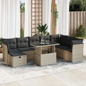 Set muebles jardín 9 pzas y cojines ratán sintético gris claro von , Gartensets - Ref: Foro24-3327802, Preis: 644,98 €, Rabat...