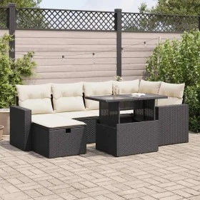Set de sofás de jardín 7 pzas con cojines ratán sintético negro von , Gartensets - Ref: Foro24-3327816, Preis: 470,75 €, Raba...