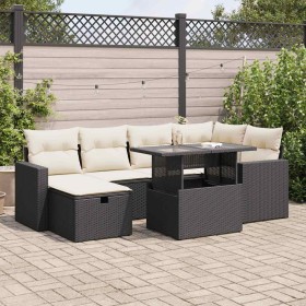 Set de sofás de jardín 7 pzas con cojines ratán sintético negro von , Gartensets - Ref: Foro24-3327816, Preis: 482,20 €, Raba...