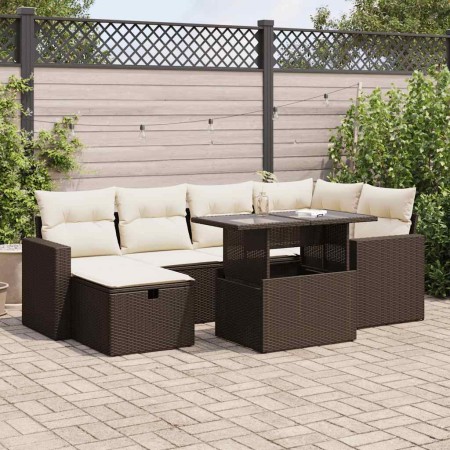 Juego de sofás de jardín 7 piezas con cojines ratán PE marrón von , Gartensets - Ref: Foro24-3327823, Preis: 514,71 €, Rabatt: %