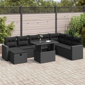 Set de sofás de jardín con cojines 9 pzas ratán sintético negro von , Gartensets - Ref: Foro24-3327835, Preis: 635,44 €, Raba...